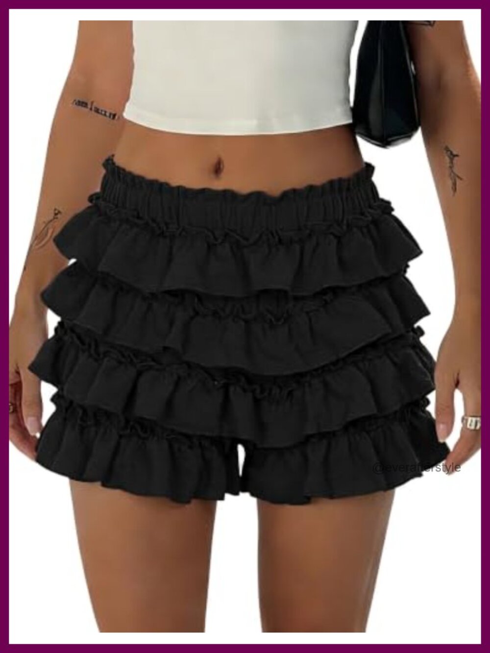 Women's Ruffle Bloomer Shorts Smocked Waist Skort Puffy Mini
